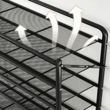 1-Piece Shoe Rack With Multiple Layers And Large Capacity, Space-Saving For Easy Storage. Sturdy And Stable With Strong Load-Bearing, Suitable For Entryways And Bedrooms. - Black - View 6