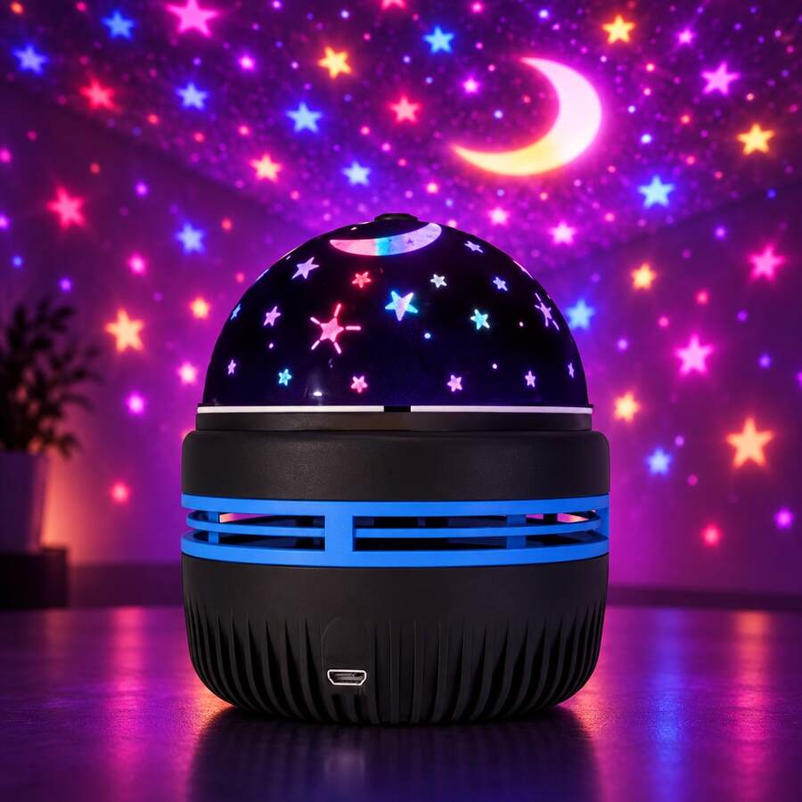 Lampu Proyeksi Langit Berbintang USB, Proyeksi Bintang & Bulan Berwarna-warni, Pasang & Mainkan, Langit Malam Impian untuk Kamar Tidur, Pesta & Hadiah - Stellar - View 1