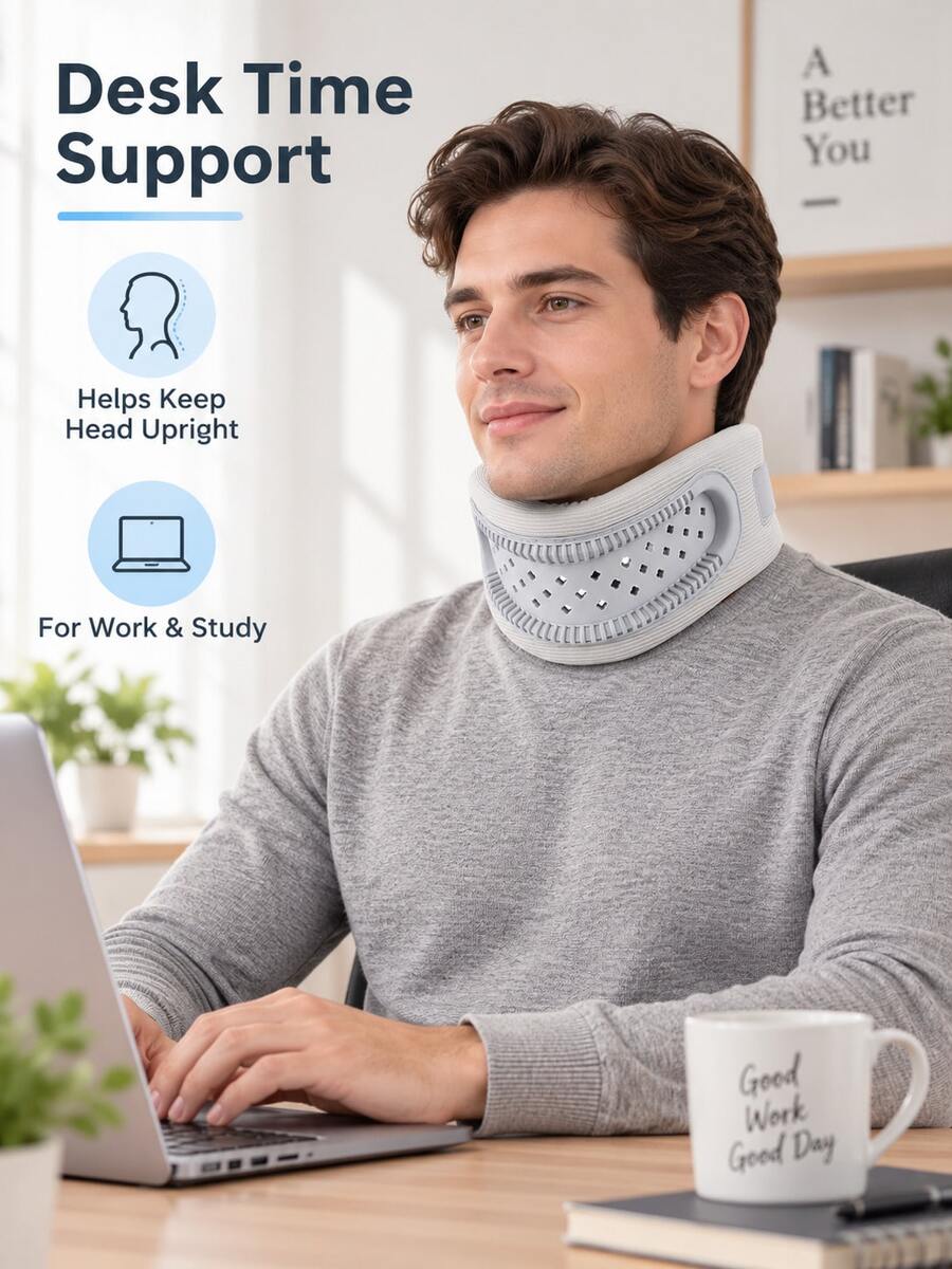 Portable Neck Support Brace Featuring Soft, Breathable Material For Neck Stabilization; Suitable For Various Scenarios Such As Working, Studying, Napping, Commuting, And Traveling. Adjustable, Lightweight, And Easy To Carry.Cyber Monday
