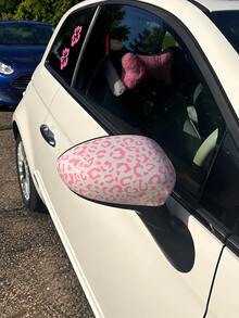 Leopard Print Car Decal Sticker, Cheetah Pattern Self-Adhesive Vinyl Waterproof Car Mirror Window Gas Tank Decor, DIY Cuttable Animal Print Car Accessories - A - View 1