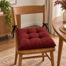 1-4-6 Piece Soft Chair Cushion Set – Plush Filled Seat Pads For Extra Comfort - Red - View 1