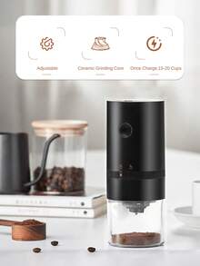 LEVIATECH Valentine's Day Gift USB Rechargeable Portable Coffee Grinder - Professional Ceramic Grinding Core, Adjustable Fineness, Suitable For Home, Office, Travel, School And Other Occasions - HB985 - View 6
