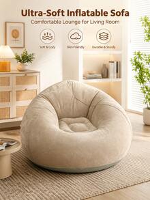 Portable Lightweight Inflatable Sofa, Inflatable Bean Bag Chair, Foldable Comfortable Beach Chair, Outdoor Leisure Sofa Furniture, Garden Decor Outdoor, Holiday Essential, Foldable Inflatable Chair, Suitable For Outdoor Camping, Home Use, Autumn Fashion Item - Multi-color - View 11