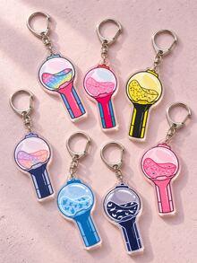 7 Pcs Army Bomb Album Acrylic Keychain. Wings/Butter And Other Album Color Mini Lightstick Keychain, Support Decoration, Tour Merch, Concert Must-Haves, Tour Essentials, Fan Support Items, Phone Decoration, Friendship Keychain, Party Gift And Perfect Holiday Gift - Multicolor - View 7