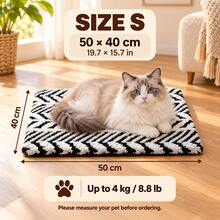 2026 New Dog Bed, Dog Mat, Pet Sleeping Pad, Winter Warm Dog Mat, All-Season Universal Cat Mat, Thickened Washable Cat Dog Bed Pad, Non-Slip, Suitable For Cats, Dogs And Other Small To Medium Pets - Black and White - View 12