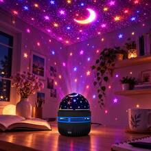Lampu Proyeksi Langit Berbintang USB, Proyeksi Bintang & Bulan Berwarna-warni, Pasang & Mainkan, Langit Malam Impian untuk Kamar Tidur, Pesta & Hadiah - Stellar - View 3