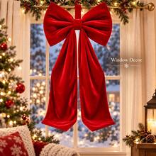 Large Red Christmas Bow Ornament For Tree Wreath Window Wall Decor, 30x100cm / 40x130cm - 1PC - View 6