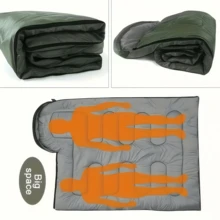 1件四季通用露營睡袋，保暖信封式設計，輕量緊湊便攜，抽繩封口，耐用尼龍材質，戶外成人睡袋，冬季防寒，長方形，適合戶外旅行與徒步，露營配件，徒步裝備，現代露營裝備 - 彩色 - 查看 5