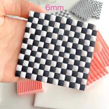 1/5pcs Checkerboard Line Series Soft Clay Jewelry Making Molds, Used For Making Checkerboard Earrings, Line Shaped Polymer Clay Tools, Creative Jewelry Making Handmade DIY Earring 3D Embossing Cutting Tool - White - View 4