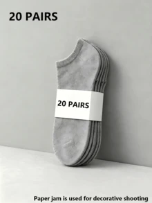 20/15/10/5/1 Pair Men's Minimalist Solid Color Low-Cut Socks, Moisture-Wicking Breathable, Invisible Socks, Suitable For All Seasons - Multicolor - View 18