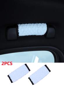 Soft Fluffy Scalloped Plush Car Roof Grab Handle Cover Universal Anti-Slip Comfort Grip Auto Ceiling Handle Protector Sleeve Dustproof Scratch Resistant Multi-Color Optional Car Interior Decoration Accessories - Fan-shaped Fish Scale - View 10