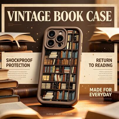 1 قطعة بطانية هاتف بتصميم رف كتب عتيق مخصص وبسيط إبداعي بأسلوب Ins وتصميم أوروبي وأمريكي للجنسين والأزواج، لون بني قهوة وشوكولاتة مطفي، إطار عدسة بني، تصميم درج، تغطية كاملة، مقاوم للسقوط، بطانية حماية ناعم متوافق مع IPhone/11/18/Galaxy/A/S/14/15/16/17/26/36/56/57/Ultra/Reno/C/Y/V/Honor/Lite/X/X9C/Note/13/14/15/Transsion/Smart/Hot/Pop/Spark/20/30/40/50/60/70