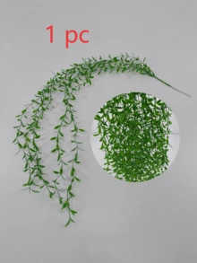 10pcs Artificial Hanging Vine Leaves, Simulated Willow Branch Garland, Faux Vines Suitable For Wall, Balcony, Garden, Wedding, Window Sill, Party Garland Decoration, Jungle Style Decor, Home Decoration, Autumn Thanksgiving - Green - View 12