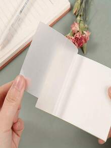 3pcs Transparent Sticky Notes, Minimalist Easy-Tear, Suitable For Memo Reminders, Applicable For School, Dorm, Office, Book Marking And Daily Recording, Strong Adhesion And Reusable - Multi-color - View 10
