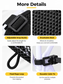 CAMEL CROWN Backpack Ventilation Pad, Lightweight Back Panel Accessory, Breathable Spacer Backing For Backpack - White Frame Black Mesh - View 4
