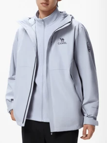 CAMEL CROWN Women's 3-In-1 Waterproof Jacket With Fleece Liner, Windproof Outdoor Coat For Hiking, Camping, Travel And Everyday Wear - Snow Fog Gray - View 1