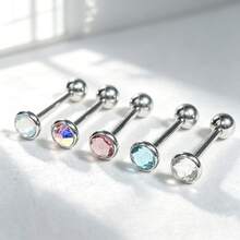 Stylish And Comfortable Tongue Studs In Multiple Colors, Internal Thread, Niche Hot Girl Tongue Piercing Jewelry, Non-Fading, European And American Piercing Accessories, Suitable For Halloween, Christmas And Daily Wear - Off-white - View 3