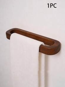 2/1pc Solid Wood Texture Wall-Mounted Towel Rack, Suitable For Bathroom, Bedroom And Walk-In Closet, Conveniently Hang Towels, Bath Towels And Clothes, Help You Organize Bathroom Supplies - Multicolor - View 7