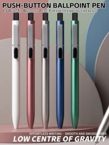 Metallic Matte Pen Holder, Quick Drying Double Bead CS Pen Tip, Press Neutral Pen - Black Ink Refill - View 3