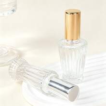 10ML Vertical Transparent Glass Refillable Perfume Spray Bottle, Mini Portable Travel Spray With Metal Cover, Leak Proof Empty Perfume Bottle, Female Makeup Device, Portable Perfume Container For Daily Use Of Men And Women - Multicolor - View 6