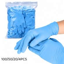 100/50/20/4pcs, Blue Disposable Nitrile Gloves, Latex-Free, Suitable For Cleaning Tool Racks, Wiping Storage Box Labels, Organizing Screw Sorting Boxes, Cleaning Work Flashlights And Wiping Storage Cabinet Doors. - Blue - View 1