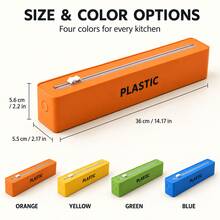Plastic Wrap Cutter With Sliding Blade, 3-Way Mounting With Strong Suction Cup, Magnetic Back And Hook-And-Loop Fastener, Kitchen Foil And Cling Film Dispenser, Clean Cut, Space-Saving Organizer For Fridge, Countertop And Wall, Easy To Use Daily - View 7