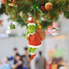 Panini Grinch Christmas Tree Hanging Ornaments, Acrylic Pendant Decorations, Multiple Styles Green Character Pendants, Suitable For Christmas Tree, Home Holiday Party Decor - 18 Styles - View 5