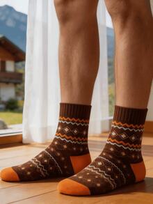 1/5/10 Pairs Unisex Mid-Calf Socks, Comfortable Thick Fashion Socks For Autumn/Winter, Suitable For Commuting, Home Indoor Floor Wear - Multicolor - View 5