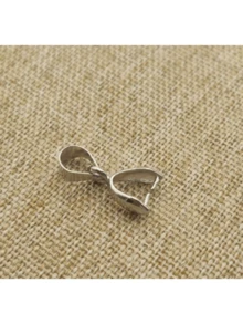 20 Pcs Stainless Steel Pinch Bail Pendant Connectors Findings For DIY Jewelry Making - Silver - View 4