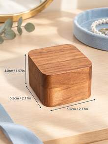 Personalized Square Solid Walnut Wood Rings Jewelry Box Engraved Logo Text, Wedding Gifts,Anniversary Gifts,Wood Box,Gift Box, Birthday Gifts - Multi-color - Walnut Month Flower Ring Box - View 10