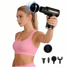 LEVIATECH Portable Mini Massage Gun With LED Touch Screen, Adjustable Speed, Rechargeable Design, 4 Interchangeable Massage Heads, Deep Tissue Percussion Massager For Neck, Shoulders, Back, Waist And Full Body, Gift For Men And Women - Liquid Crystal - View 11