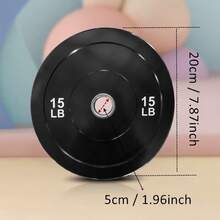 Un Par de Placas de Pesas con Revestimiento de Goma, Pesos Disponibles 15lb,25lb,35lb, Resistente al Desgaste, Equipo de Entrenamiento para Gimnasio y Gimnasio en Casa - Negro - Ver 5