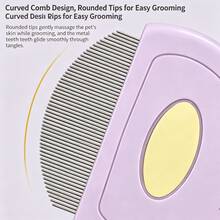 Flea Comb Dense Teeth Comb Dog Cat Detangling Deshedding Brush Pet Supplies Cat Brush Pet Supplies - Multicolor - View 5