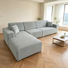 1pc Solid Color Silver Fox Velvet Full Coverage Elastic Sofa Cover, Soft And Cozy Knitted Texture, Snug Fit To Furniture Contour, Machine Washable, Creates Comfortable Living Room Home Atmosphere All Season - Light Grey - View 9