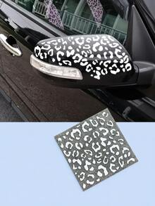 Leopard Print Car Decal Sticker, Cheetah Pattern Self-Adhesive Vinyl Waterproof Car Mirror Window Gas Tank Decor, DIY Cuttable Animal Print Car Accessories - A - View 11