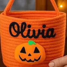 Personalized Halloween Gift Basket, Storage Basket, Trick Or Treat Gift Basket, Handheld Basket, Halloween Gift Basket - Multicolor - View 45