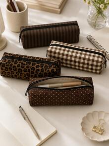 Campus Style Polka Dot Pencil Case/Stationery Storage Bag - Multi-Functional Large Capacity Design, Can Be Used To Store Office Supplies, Creative Multi-Functional Pen Box Or Portable Travel Makeup Bag, Suitable For Students And Adults Daily Use. - Multicolor - View 5