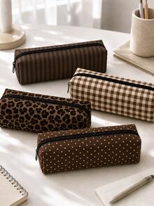 Campus Style Polka Dot Pencil Case/Stationery Storage Bag - Multi-Functional Large Capacity Design, Can Be Used To Store Office Supplies, Creative Multi-Functional Pen Box Or Portable Travel Makeup Bag, Suitable For Students And Adults Daily Use. - Multicolor - View 6