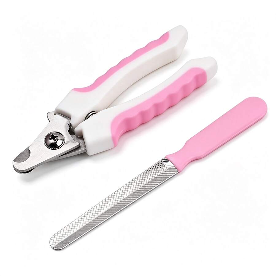 Pet Nail Clipper Cat Dog Nail Trimmer Beginner Friendly Anti-Bleeding Line Nail Cutter With File Grooming Supplies