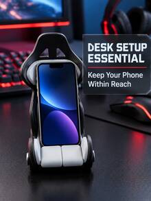 1pc Gaming Chair Style Phone Holder, Racing Seat Design Smartphone Stand - Suitable For Gaming, Watching Movies And Daily Desktop Use, Universal Smartphone Holder, Perfect For Phones And Tablets, Compact And Lightweight Design, Ideal For Home Office Or Travel, Stylish And Cool Desktop Decor - High Quality - View 8