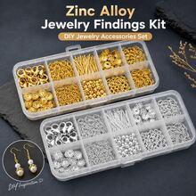 1 Set 10 Types 490pcs DIY Jewelry Making Tools Gold & Silver Color Set Clasp Open Jump Rings Lobster Clasp Ear Hooks Jewelry Accessories Material Kit - Metal 10-compartment Set - View 9