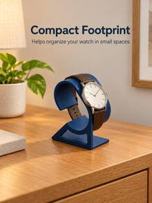 3D Printed Watch Stand Organizer, Minimalist Freestanding Watch Display Holder With Curved Cradle And Stable Base, Desktop Watch Storage For Bedroom, Living Room Home Decor, Counter Display, Christmas Gifts And Winter Holiday Essentials - Multicolor - View 2
