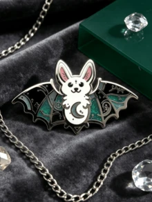 1pc Halloween Party Cartoon Animal Vintage Zinc Alloy Women's Brooch, Cute Bat Brooch For All Seasons, Fun Accessory For Bags, Suits, Daily Wear - Multicolor - View 8
