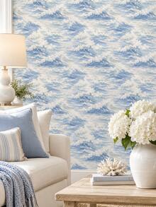 1 Roll Floating Waves Wallpaper, Removable Wall Sticker, Exquisite Mural, Suitable For Home Decor And Wall Art, Ready-To-Use Wall Panel, Wall Covering Material, Spring Home Decor, Instantly Refresh Your Living Space. Rama Decorative Sticker - Perfect Gift For Birthday And Graduation Ceremony. Halloween Decor, Halloween Gift, All Saints' Day Decor, All Saints' Day Gift - Multicolor - View 7