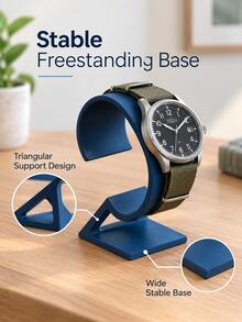 3D Printed Watch Stand Organizer, Minimalist Freestanding Watch Display Holder With Curved Cradle And Stable Base, Desktop Watch Storage For Bedroom, Living Room Home Decor, Counter Display, Christmas Gifts And Winter Holiday Essentials - Multicolor - View 4