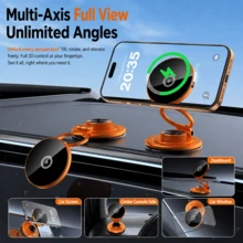 1 buah Dudukan Ponsel Mobil, Dudukan Pengisian Daya Nirkabel Magnetik 15W, Dudukan Ponsel Berputar 360° dengan Alas Cangkir Hisap Kuat dan Lampu RGB, Dudukan yang Dapat Diatur untuk Dasbor & Kaca Depan, Cocok untuk Mengemudi dan Perjalanan Jauh, Kompatibel dengan Ponsel dan Android - Tujuan umum - View 5
