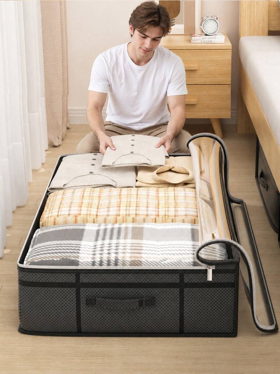 XD Extra Large Underbed Storage Box, Multiple Sizes, Large Capacity Flat Drawer Design, Suitable For Storing Clothes, Blankets, Seasonal Clothing, Space-Saving Bed Frame Storage, Multi-Functional Wardrobe Storage Box