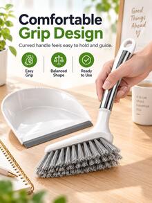 Mini Broom And Dustpan Cleaning Set - Suitable For Home Cleaning And Small Spaces; Includes Mini Broom, Keyboard Brush And Plastic Dustpan; Perfect For Cleaning Car Interior, Home, Desk, Kitchen And Pet Mess. - Multicolor - View 6
