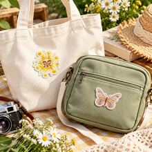 16Pcs Retro Hippie Boho Iron On Embroidery Patches, Mixed Sun Rainbow Flower Applique Set - Multicolor - View 5