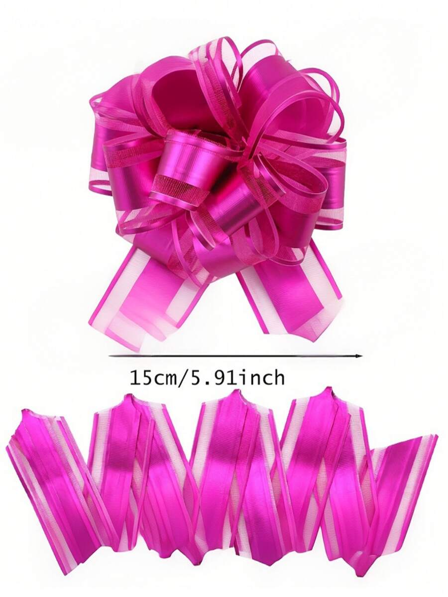 12pcs Pull Bows For Gift Wrapping, 6 Inch Large Pull Bows For Gift Basket Packaging Wine Bottle Decoration Ribbon And Ball Flowers For Wedding Party Birthday Decoration